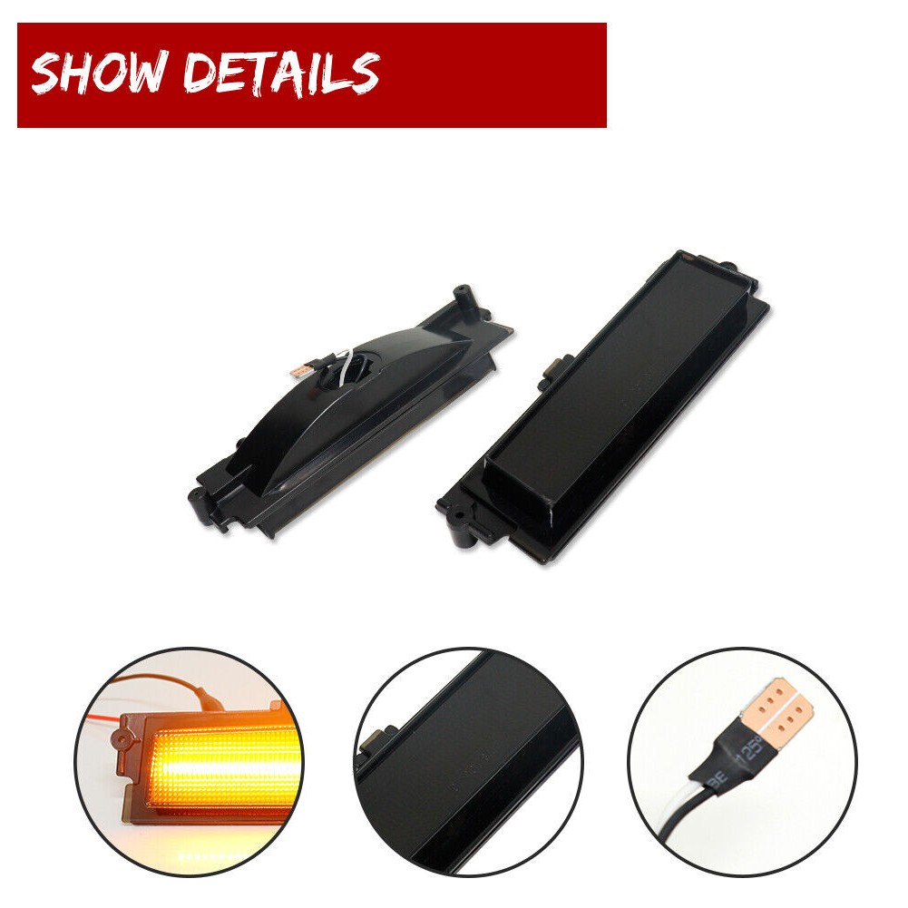 Smoke Full LED Amber Front Side Marker Lights