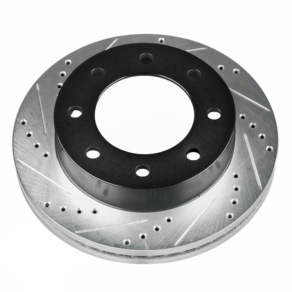 2 Sets Of - Front Drilled Slotted Brake Rotors Black For Chevrolet Express 2500 6.6L