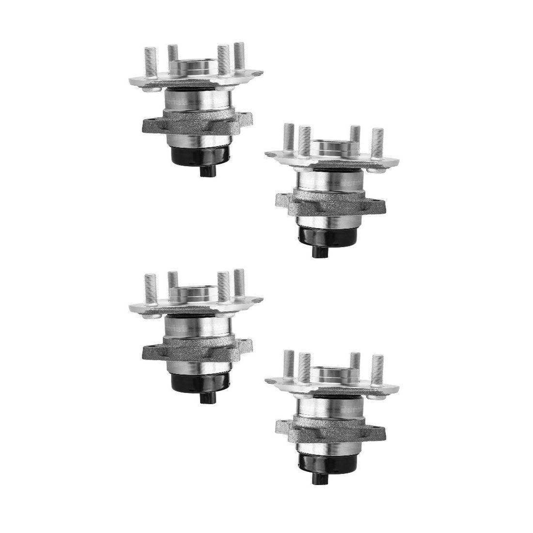 4 PCS - Rear LH&Wheel Hub & Bearing Assembly For Scion XA XB 2004-2006 Toyota Echo