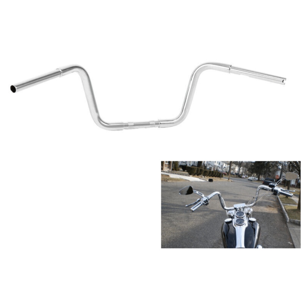 Chrome 10" Rise Ape Hanger Bar 1 1/4" Handlebar For Harley-Davidson FLST FXST
