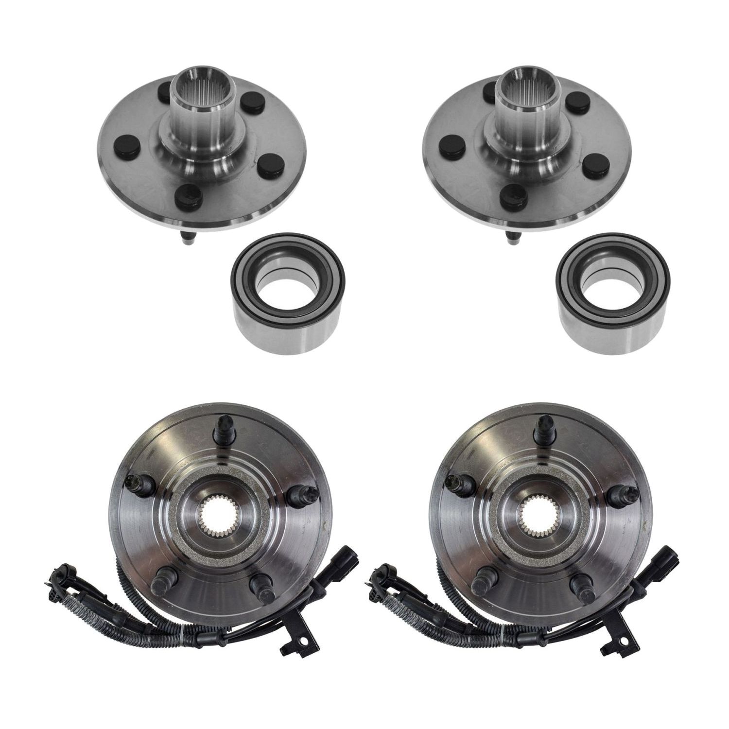 For 06-10 Mercury Mountaineer Front & Rear Wheel Bearing & Hub Assembly Kit Set