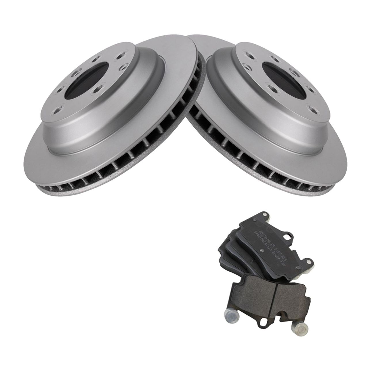 For 2003-2015 Audi Porsche Volkswagen Brake Coated Rotor & Metallic Pad Kit Rear