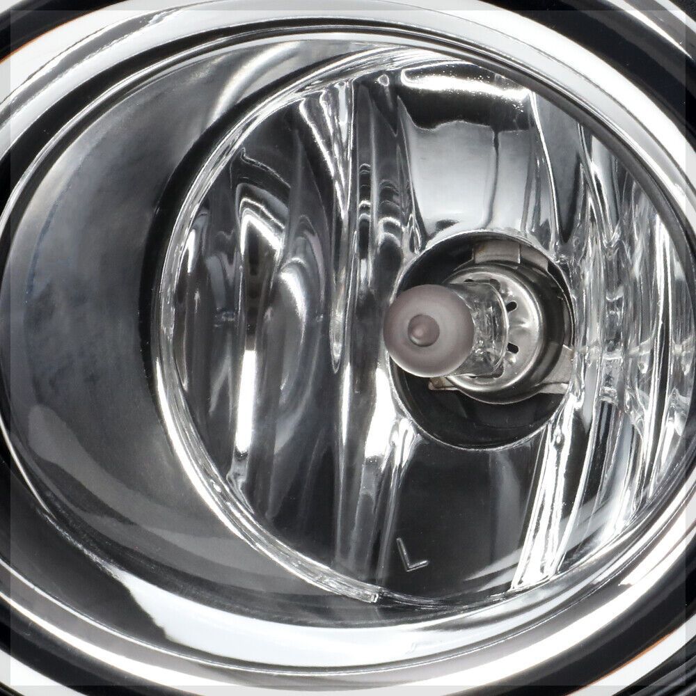 Fits 2016-2019 Sentra [Clear] Fog Light Lamp W/Switch+Harness+Chrome Trim Bezel