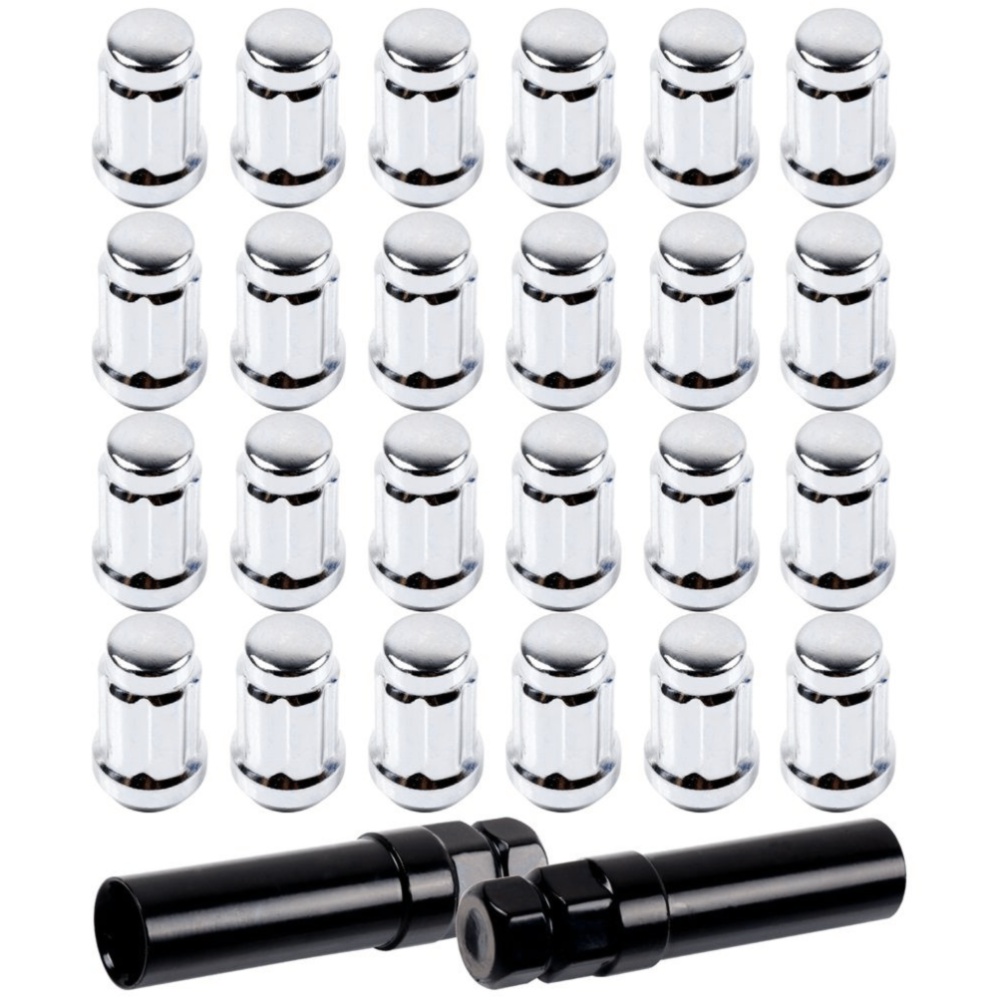 48 PCS - Pc 12x1.5mm Chrome Spline Lug Nuts+2 Keys For Toyota Venza Tacoma Corolla
