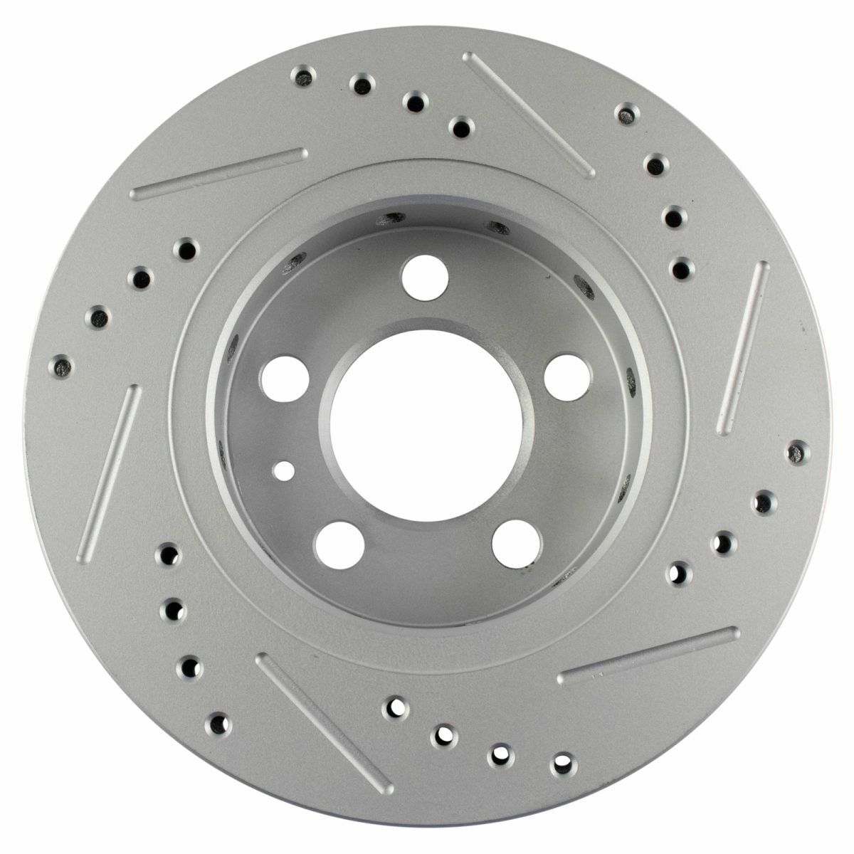Performance Brake Rotor Drilled & Slotted Coated Rear Pair For Audi Volkswagen