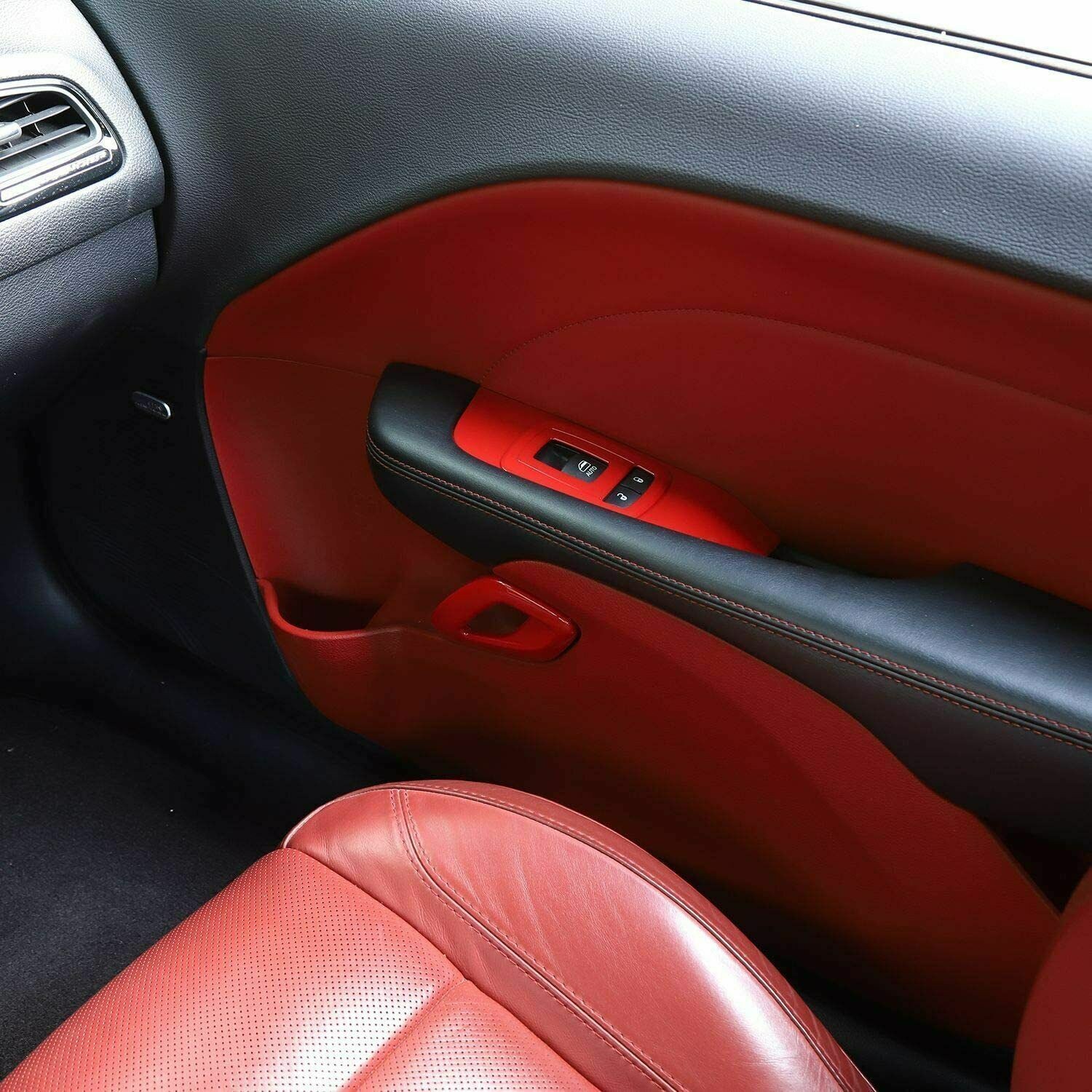 Door Handle & Window Lift Switch Panel Trim Red