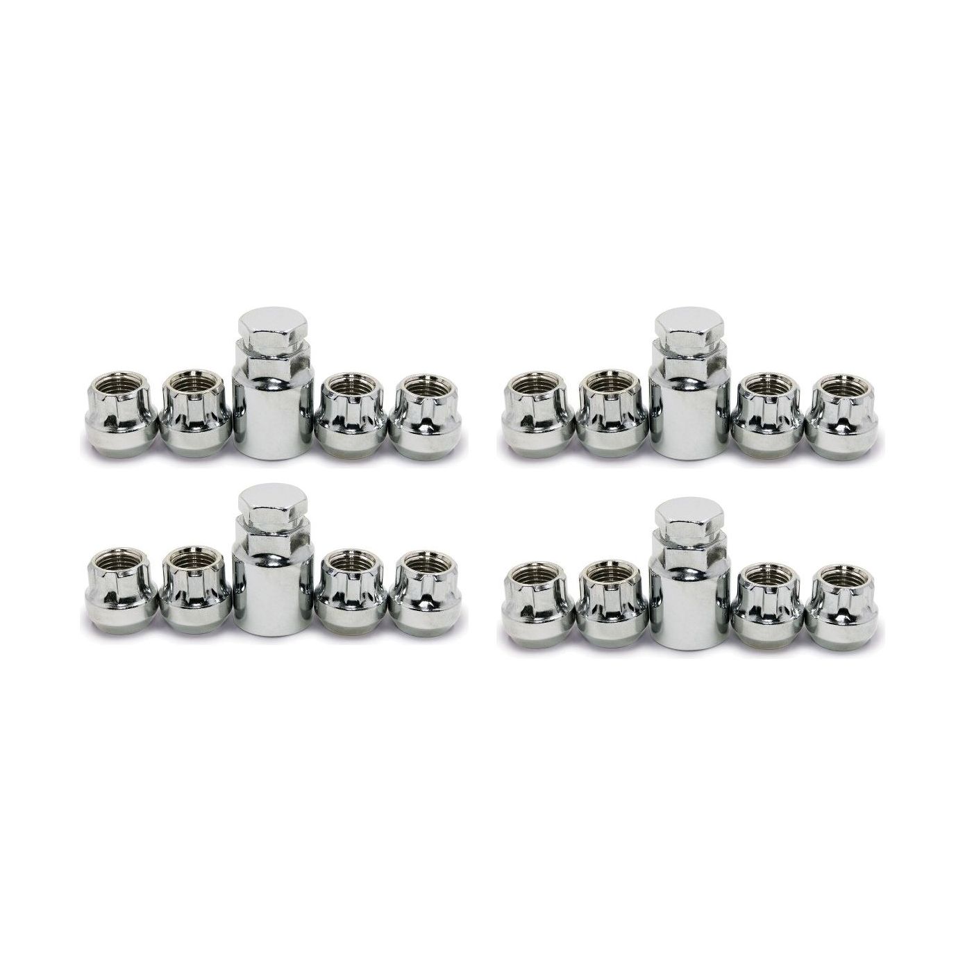 4 Sets Of - Wheel Lock Nuts 12x1.5 Open End Bulge Acorn Locking Lugs Chevrolet Buick