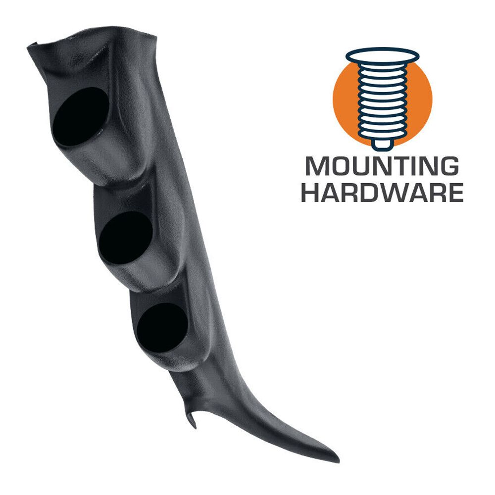 Graphite Triple Gauge 52mm Pillar For 2000-2006 GMC Sierra Duramax