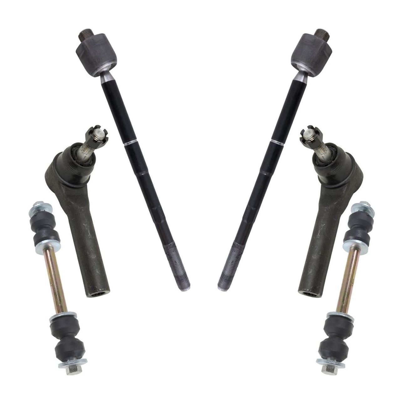 6pc Steering Suspension KIT Inner & Outer Tie Rod Ends Sway Bar End Links