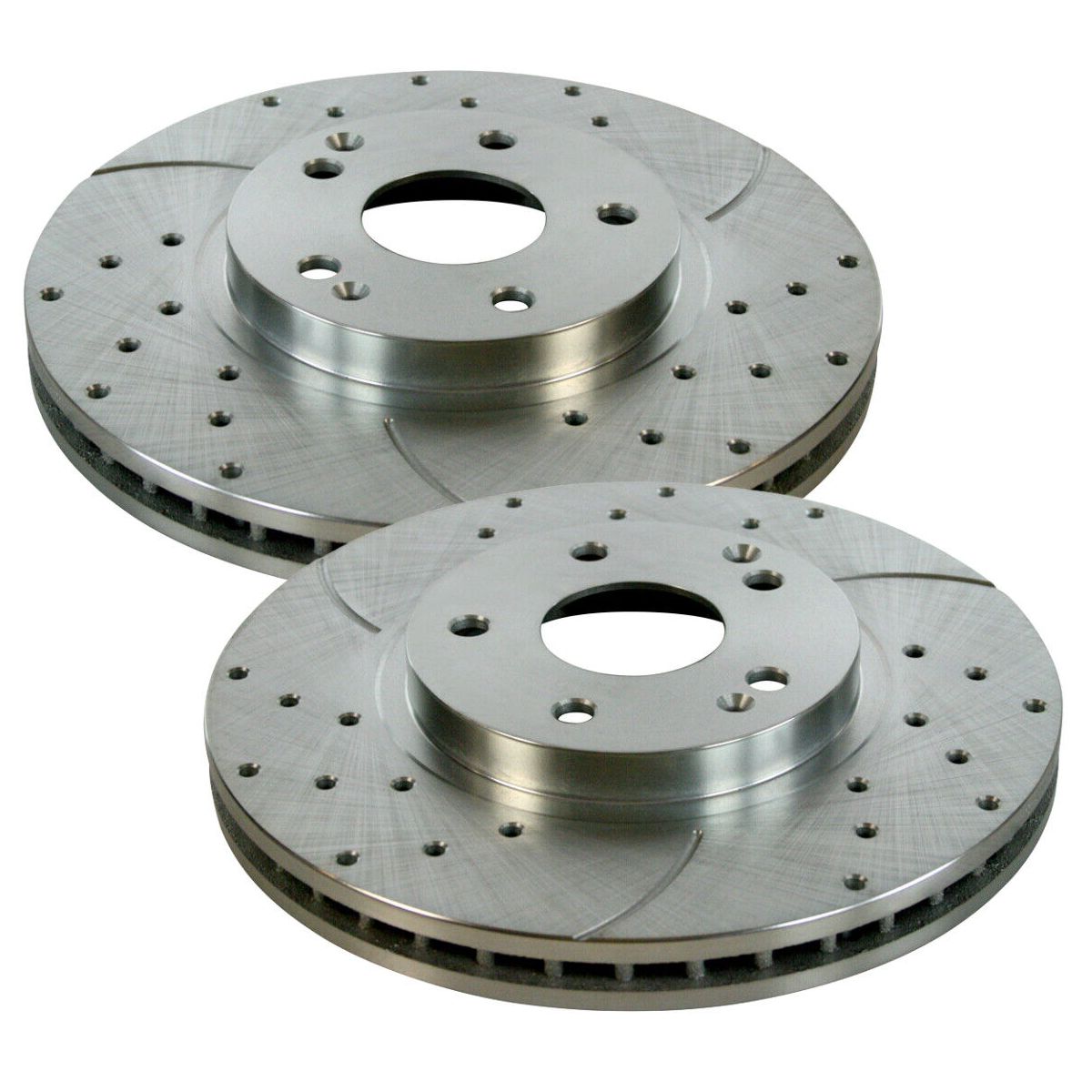 For 99-05 CLK320 Convertible Front Drilled Slotted Brake Rotors Silver Pair 2
