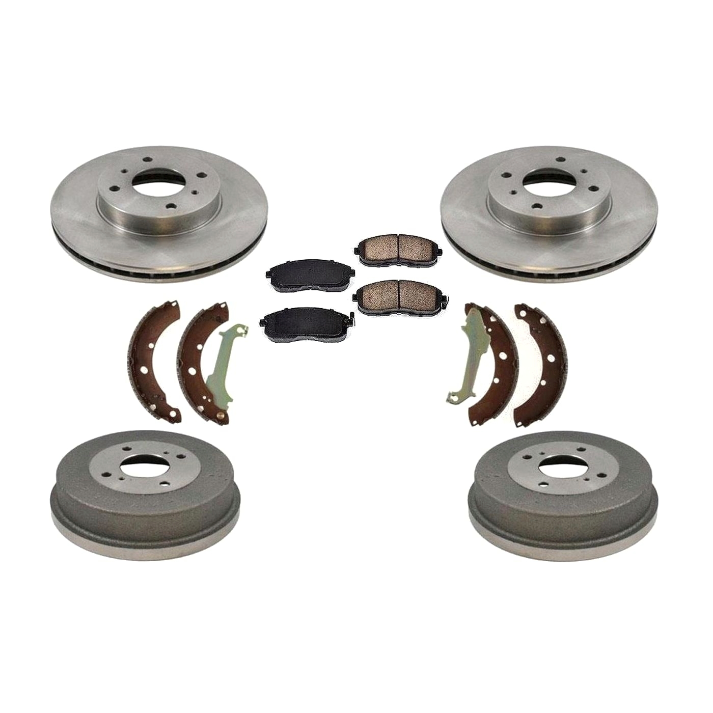 For 1999-2001 Nissan Altima 2.4L Front Disc Brake Rotors Drums Pads Shoes 7pc