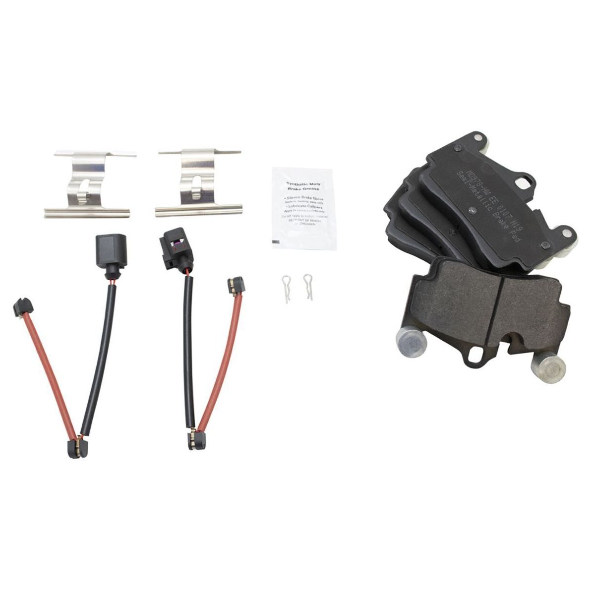For 11-15 Q7 TDI Premium Plus Brake Pad Front & Rear Semi-Metallic Kit W/Fluids