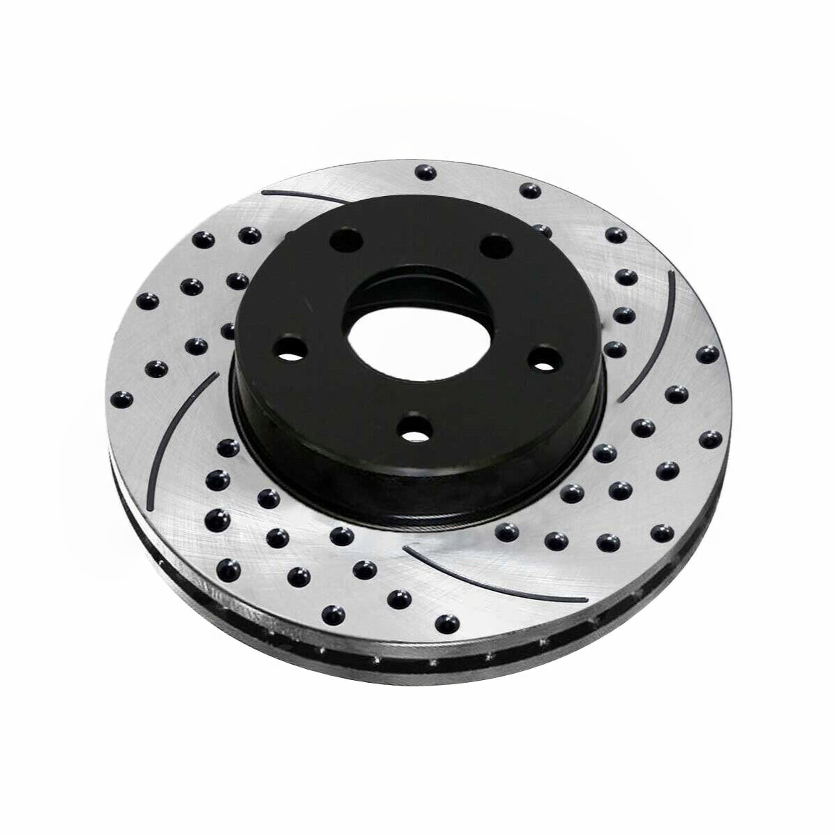 Front Drilled Slotted Brake Rotors Black Pair 2 For Chevrolet Pontiac Saturn