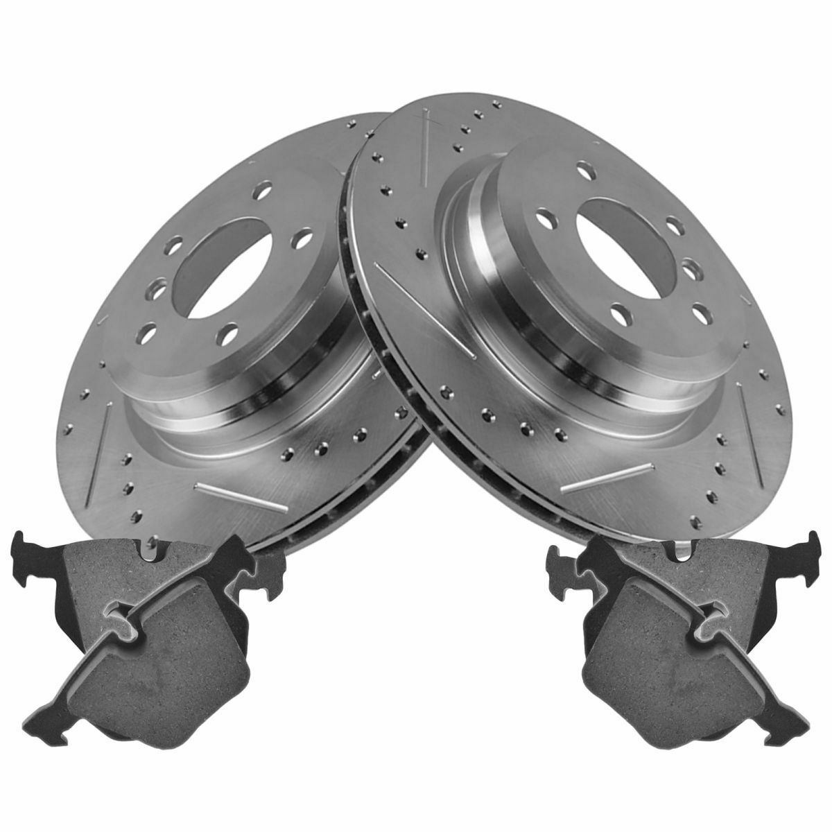 For BMW Performance Brake Rotor Drilled Slotted Zinc & Posi Ceramic Pad