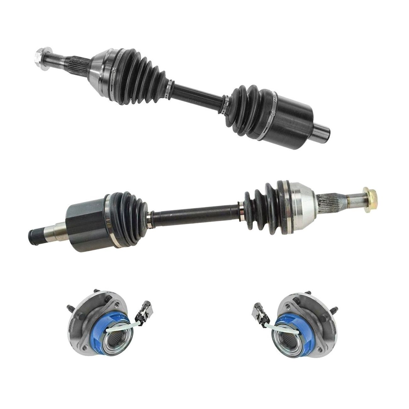Piece Steering CV Axle Assemblies W/ Wheel Hub & Bearings For Chevy Buick
