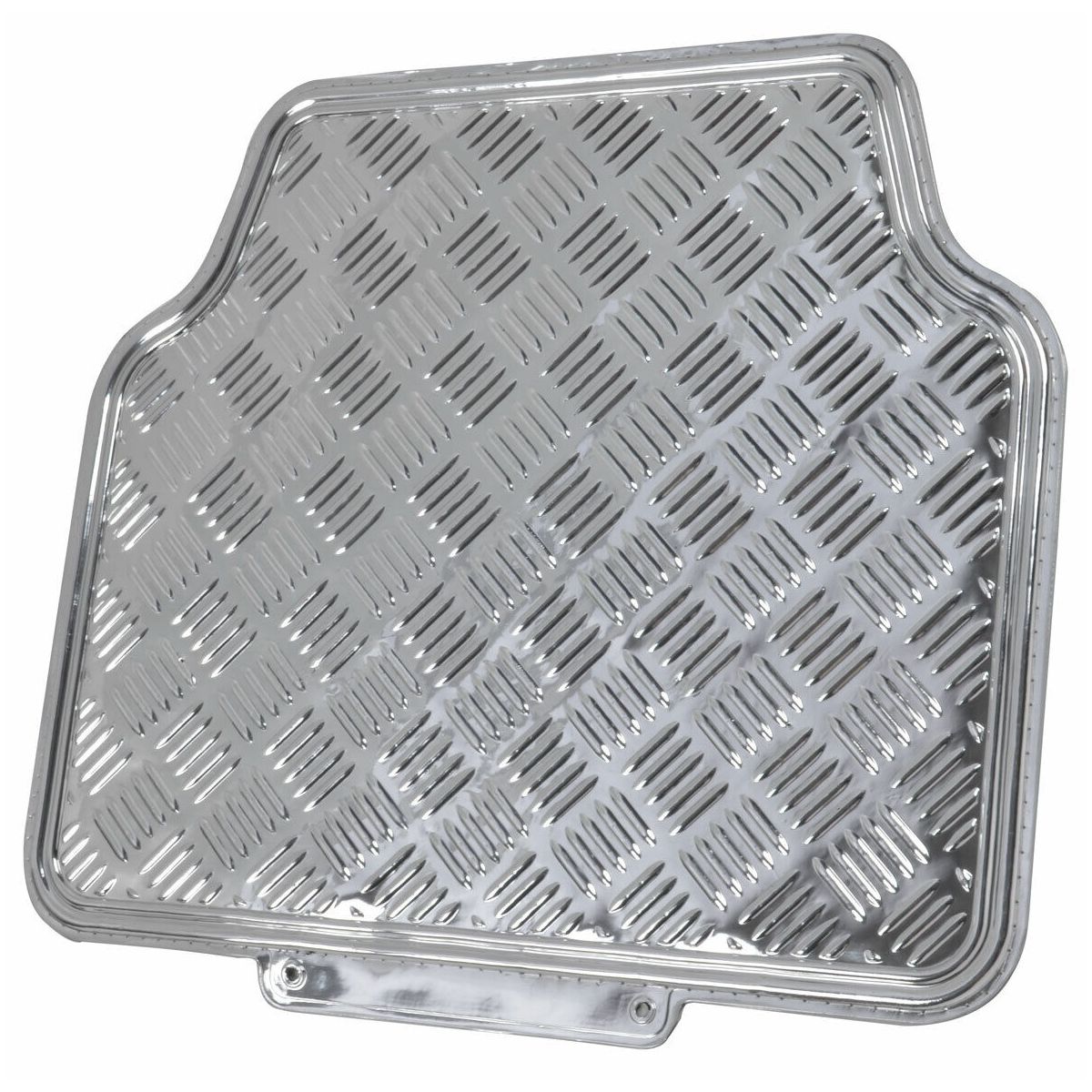 Full Metal Design Car Floor Mats Heavy Duty Metallic 4pc Front Rear Set Silver
