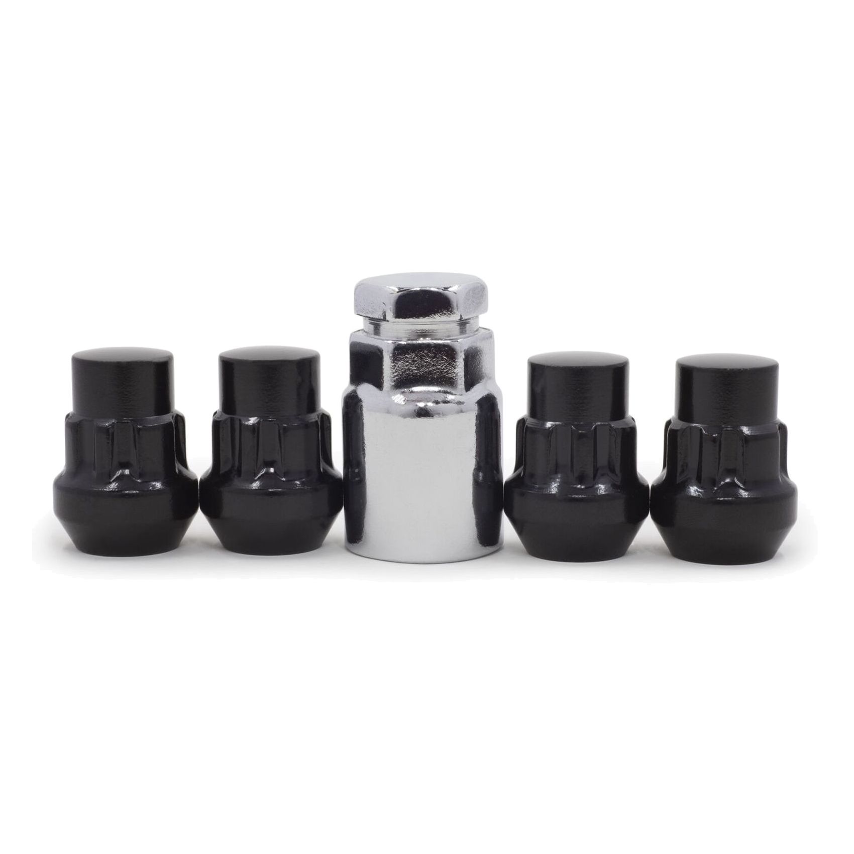 Lug Wheel Lock Nuts 7/16-20 Black Bulge Acorn Locking Chevrolet Buick Pontiac