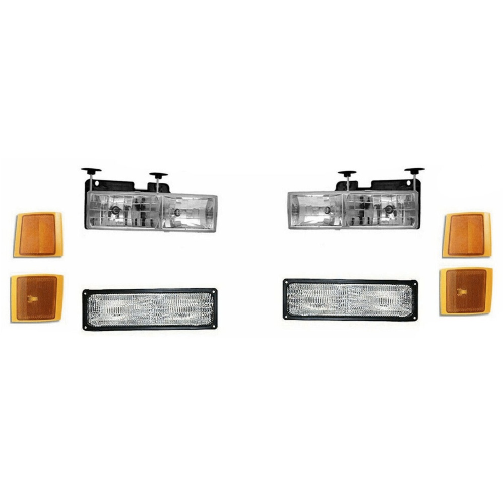 Front Headlight + Corner + Signal Lamps For 1995-1999 Chevrolet & GMC C/K Series