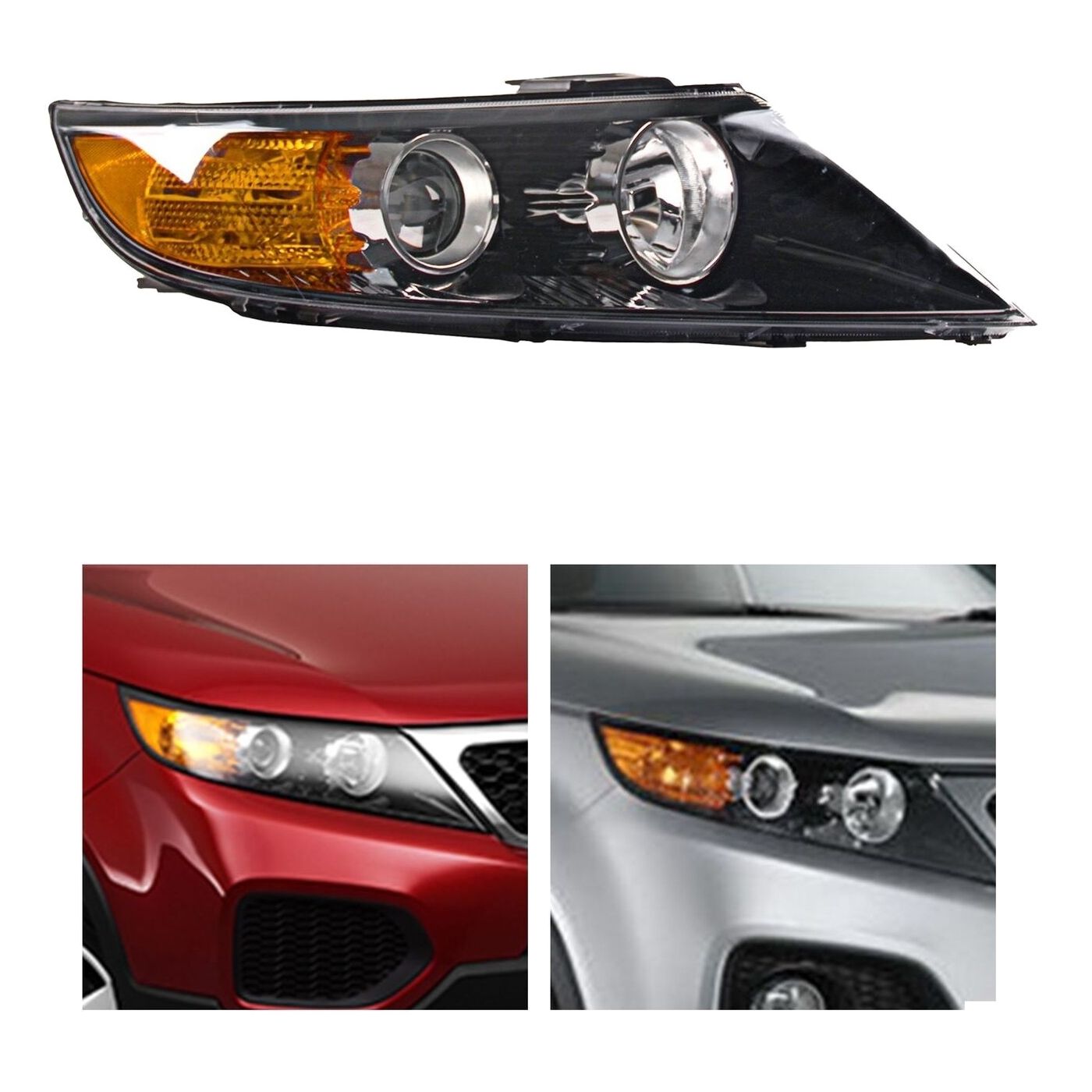 Headlight Assembly For 11-13 Sorento Sport Utility Right Clear Lens W/O Bulb