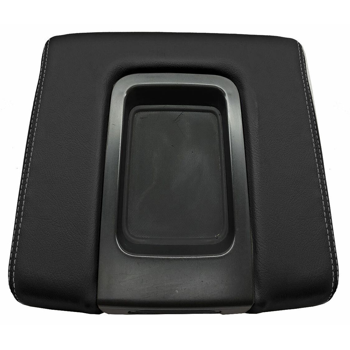 Console Lid Bench Armrest Cover Leather For Chevy 15-20 Suburban Sub Gray Stitch
