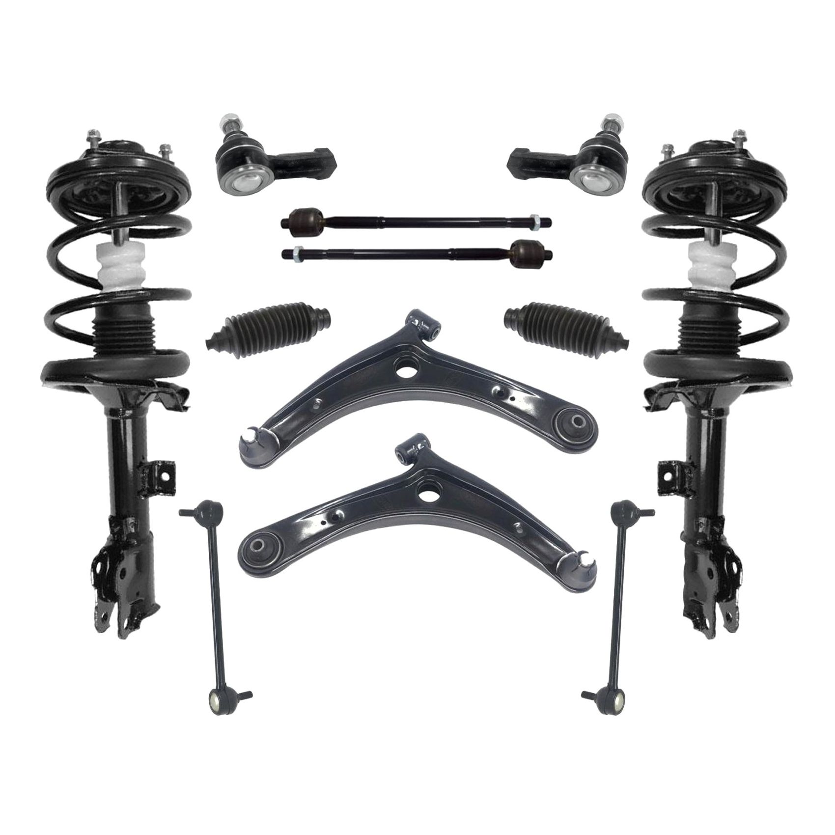 For 11-18 Outlander Sport Front Complete Struts Control Arms Links Tie Rods