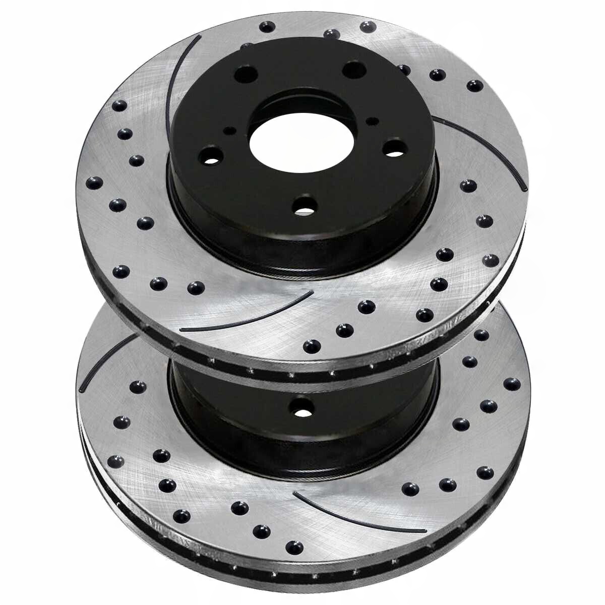 Front Drilled Slotted Brake Rotors Pair 2 For Toyota Camry Avalon Sienna V6