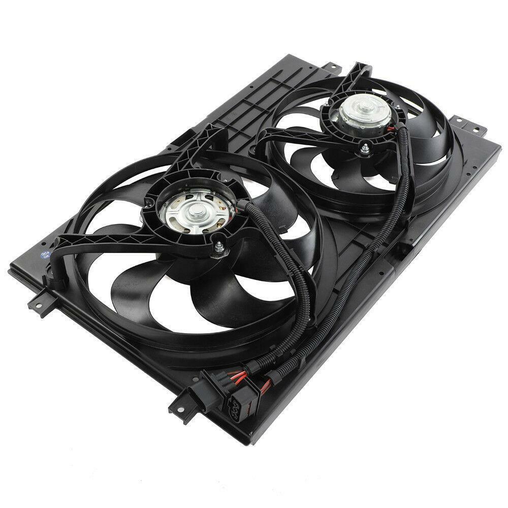 Dual Radiator Cooling Fans & Motors For Audi TT TT Quattro Volkswagen Golf Jetta