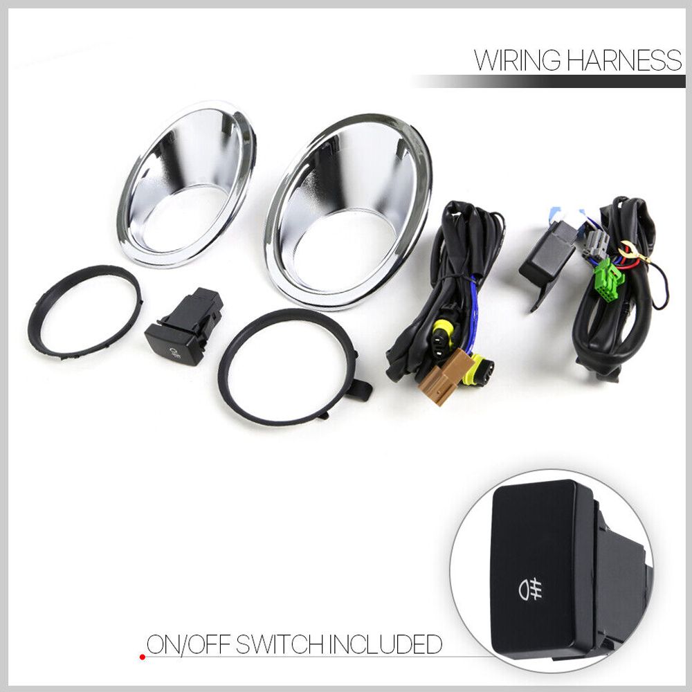 For 07-09 Honda CR-V EX-L Yellow] Bumper Fog Light Lamp W/Switch+Harness+Bezel