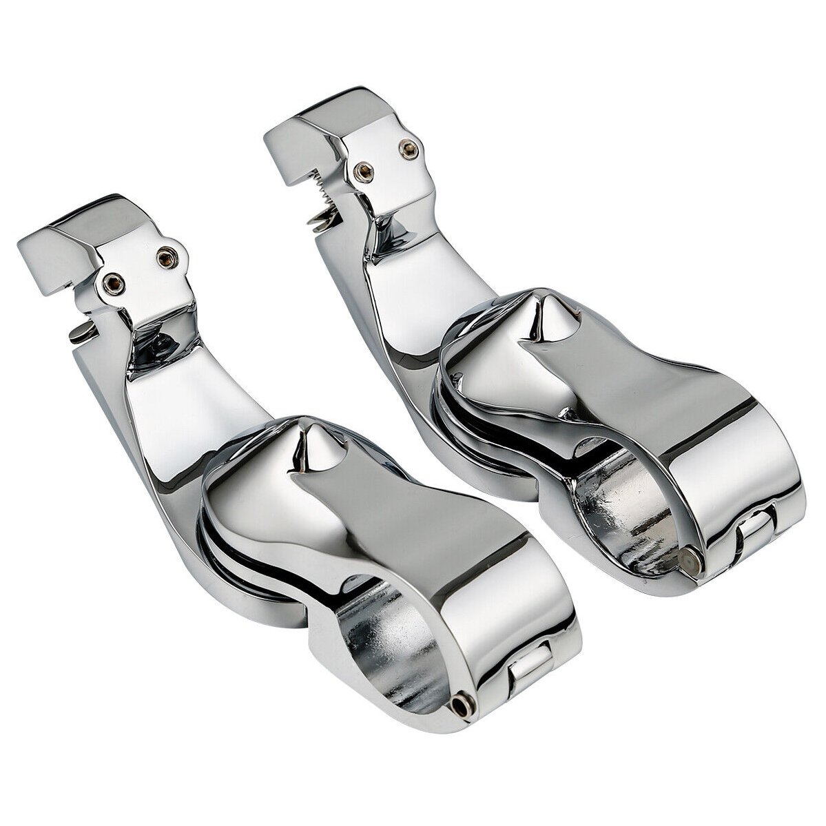 1 1/4" Highway Short Angled Foot Pegs Mount Kit For Harley-Davidson Honda