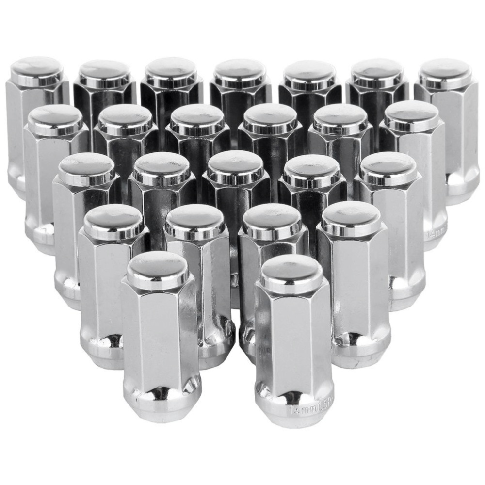 2 Sets Of - Chrome Lug Nuts M14x1.5 For Chevy Silverado 1500 Tahoe GMC Cadillac 1.9"