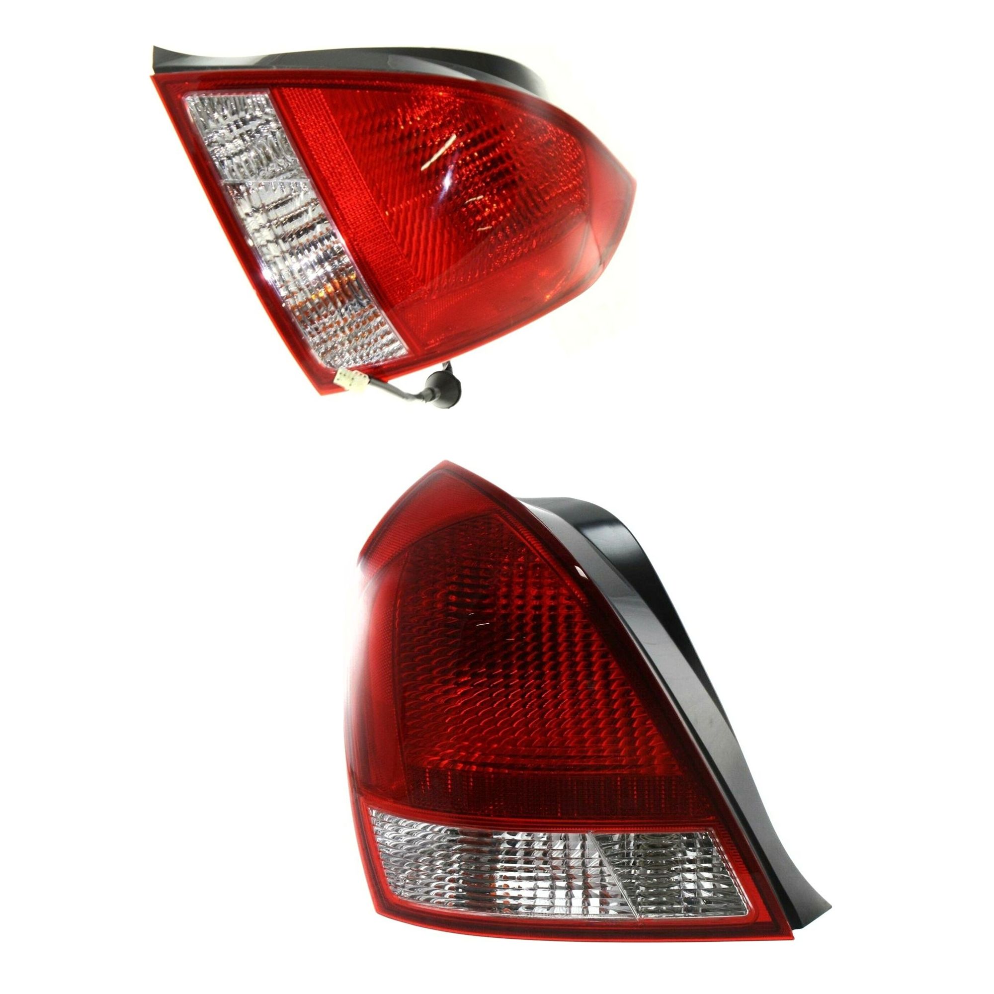 Halogen Tail Light Set For 2001-2003 Hyundai Elantra Clear/Red W/ Bulbs 2Pcs