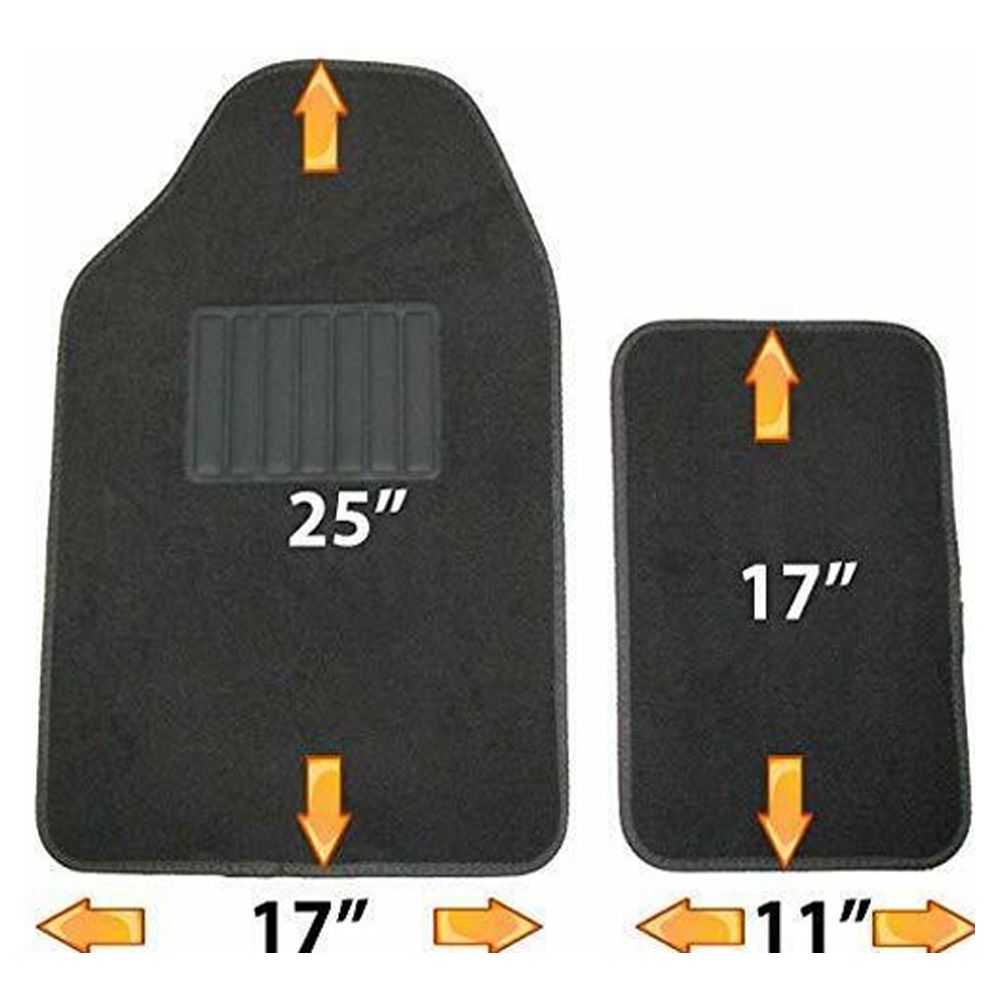 Dark Grey 4pc Floor Mats Set Heavy Duty Non Skid Carpet For Toyota Car Truck