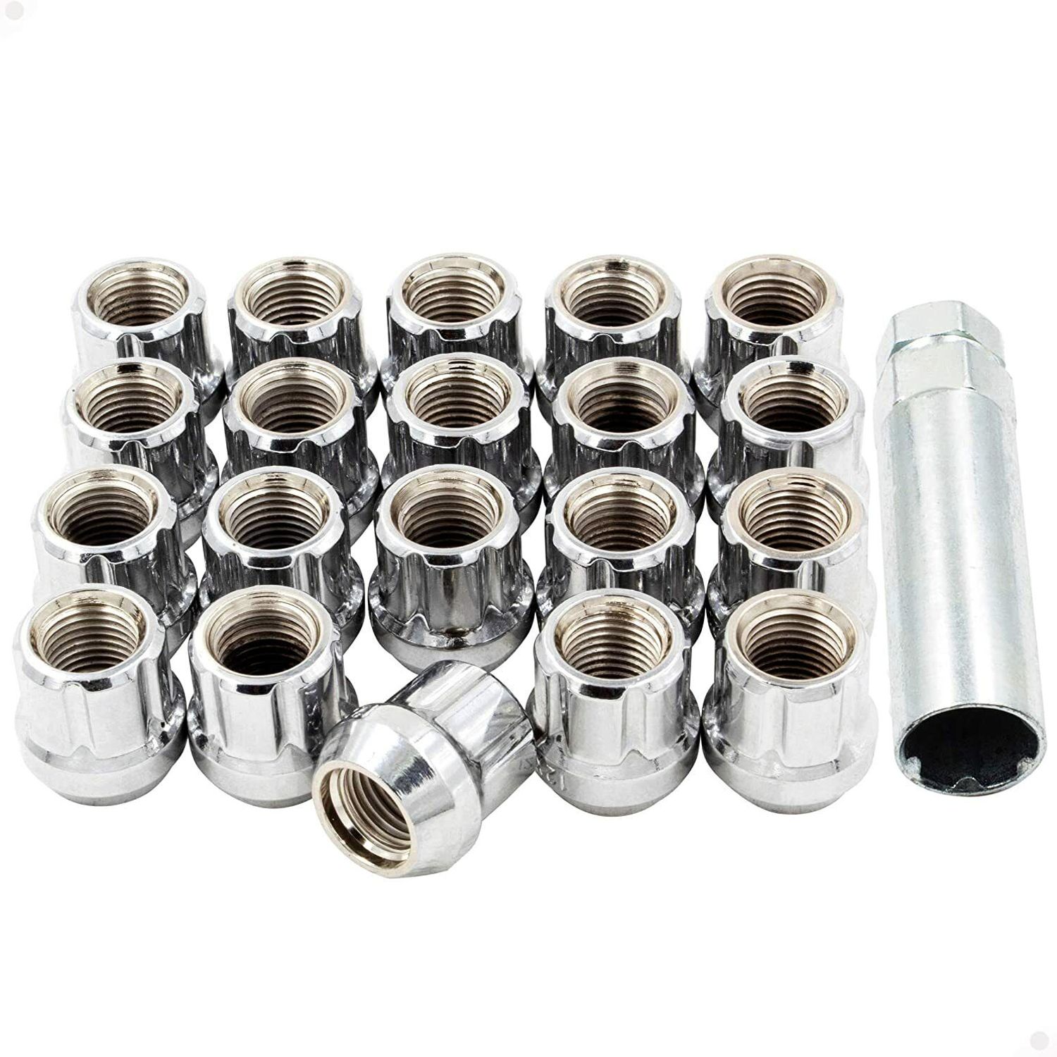 20x OPEN END SPLINE ACORN LUG NUTS 1/2X20 WHEEL NUT For 90 Dodge Dakota S 1 KEY