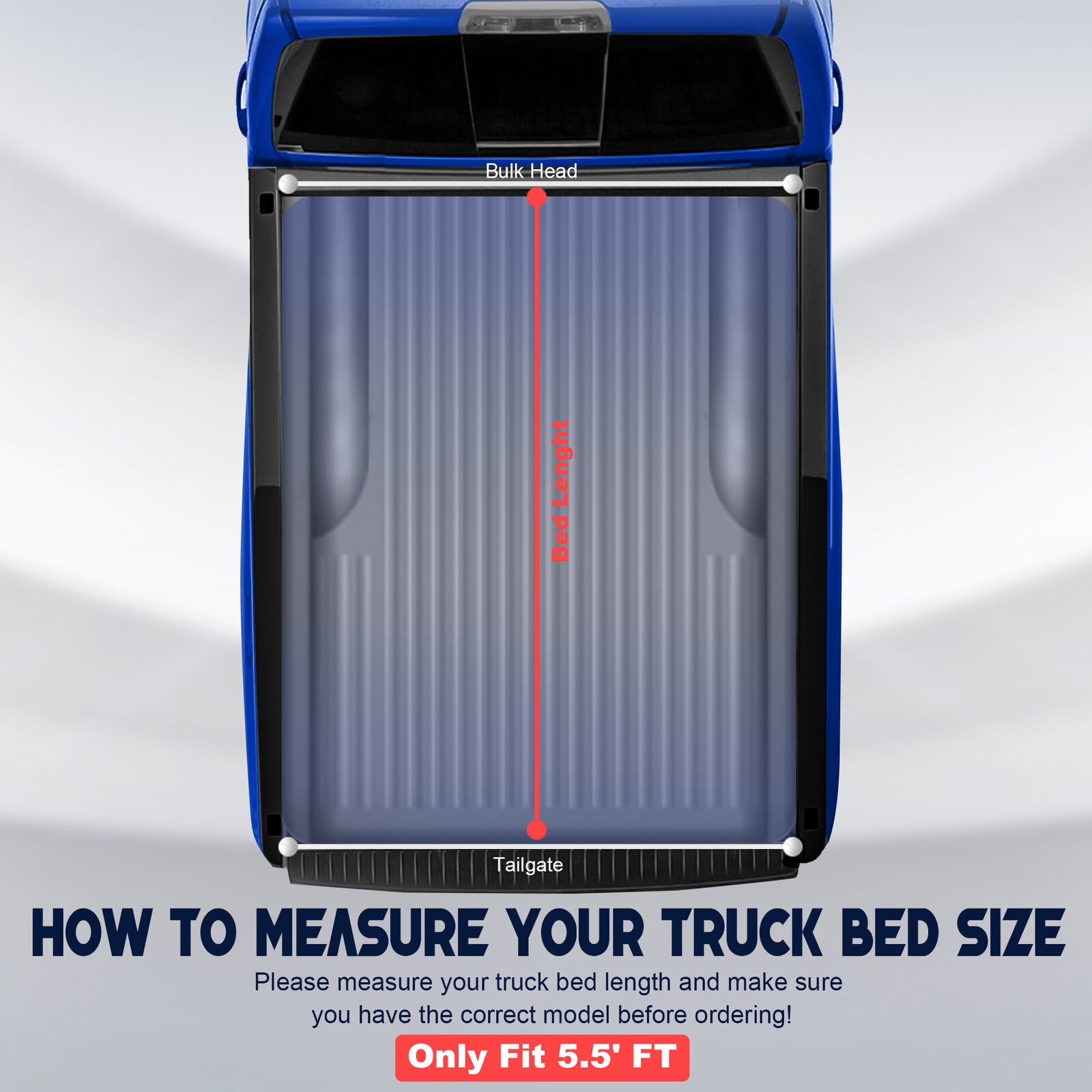 5.5FT Soft Roll Up Truck Bed Tonneau Cover For TITAN 16-22 Nissan Titan W/ LED