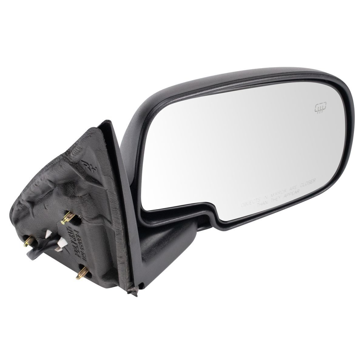 Mirror Power Heated Gloss Black Passenger Right For Chevrolet GMC