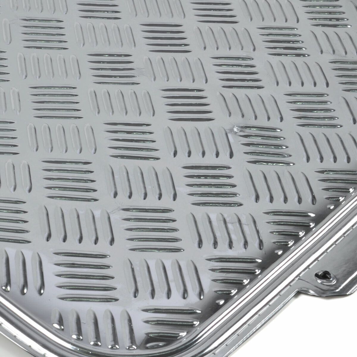 Full Metal Design Car Floor Mats Heavy Duty Metallic 4pc Front Rear Set Silver
