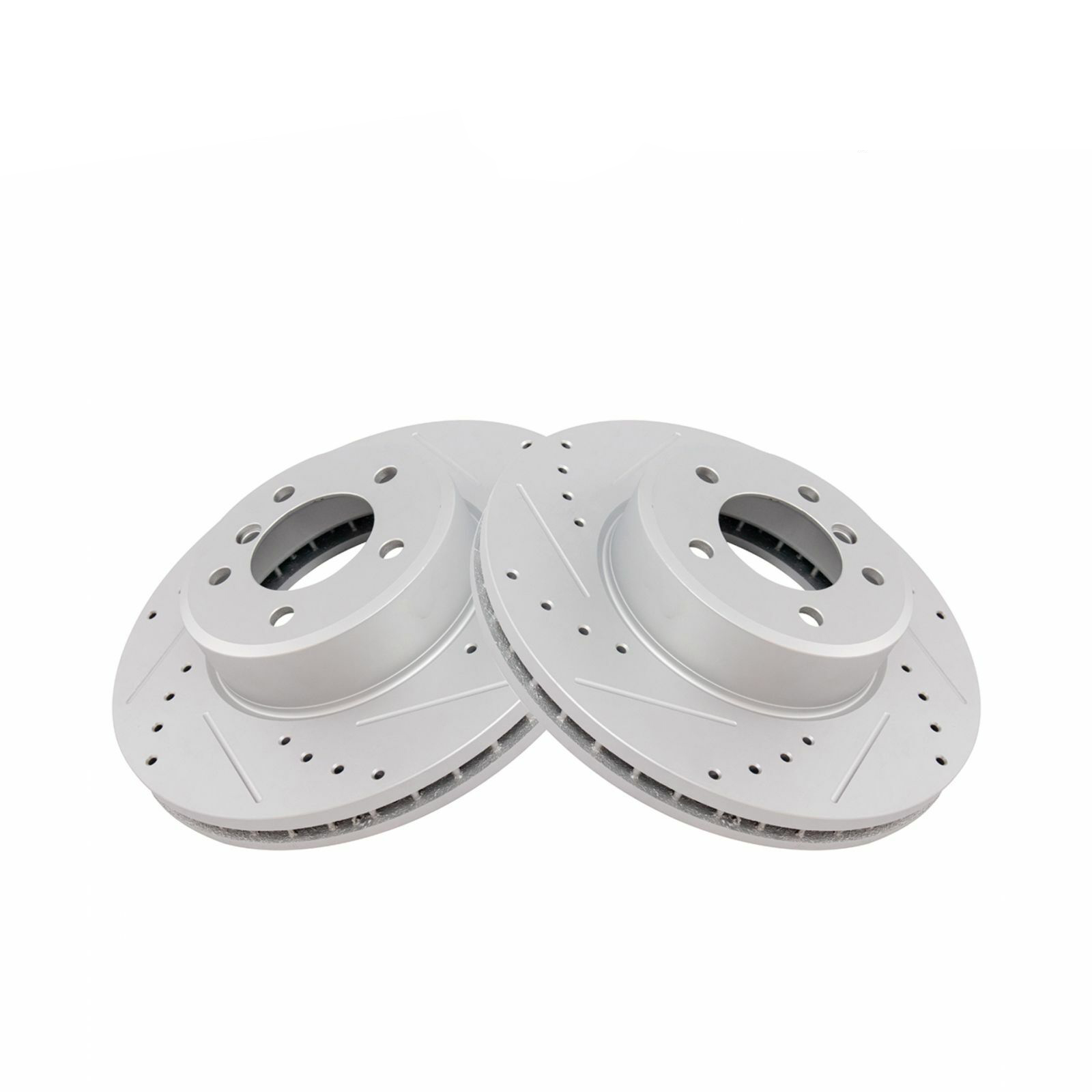 Performance Brake Rotor Drilled Slotted Front G-Coated Pair For BMW
