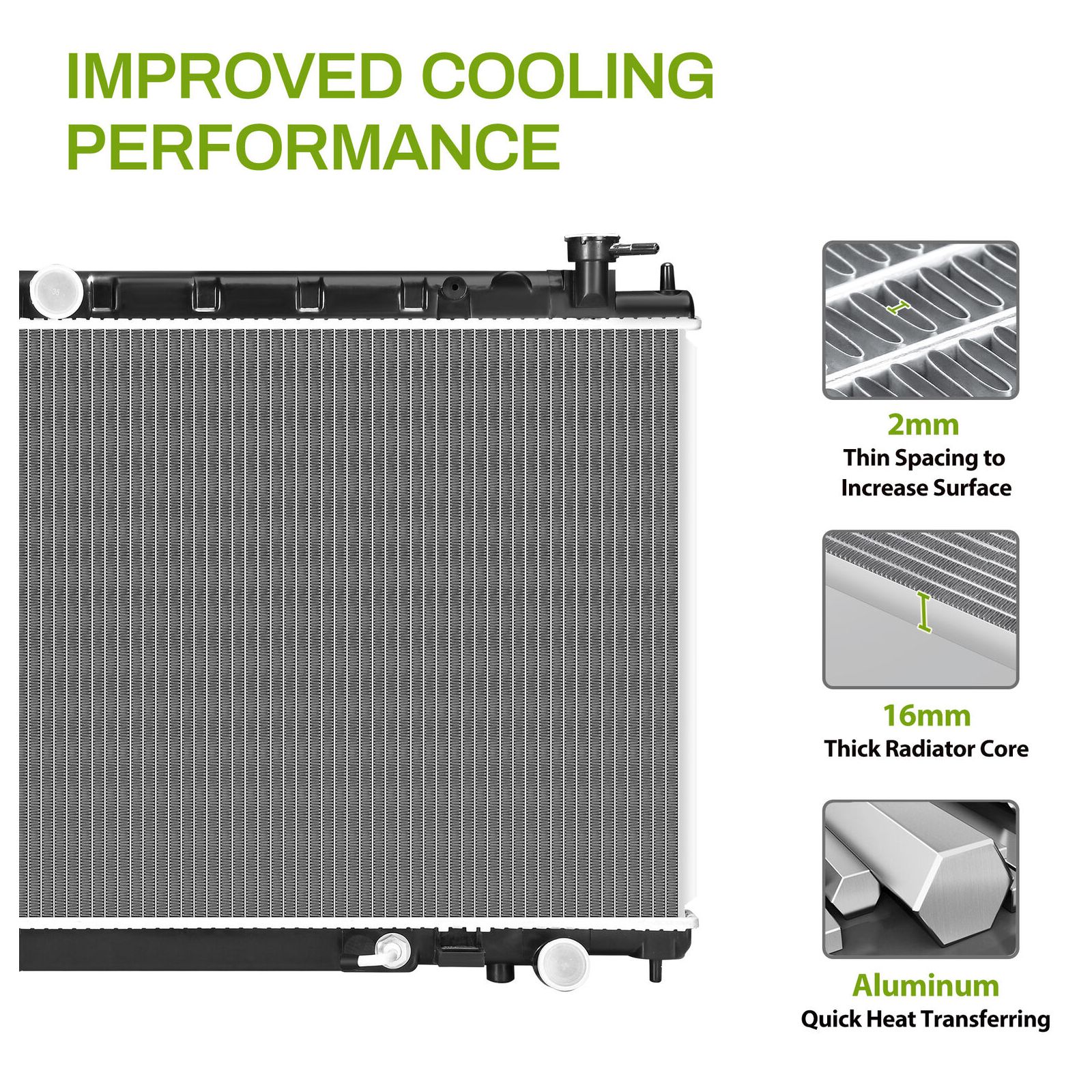 Aluminum Radiator For 2004-2009 Nissan Quest Mini Passenger Van V6 3.5L CU2692