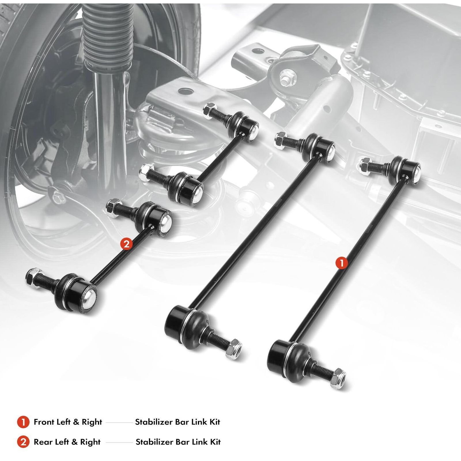 4x Front & Rear Stabilizer Bar Kit For Volvo 01-09 S80 V70 XC70 XC90 04-14