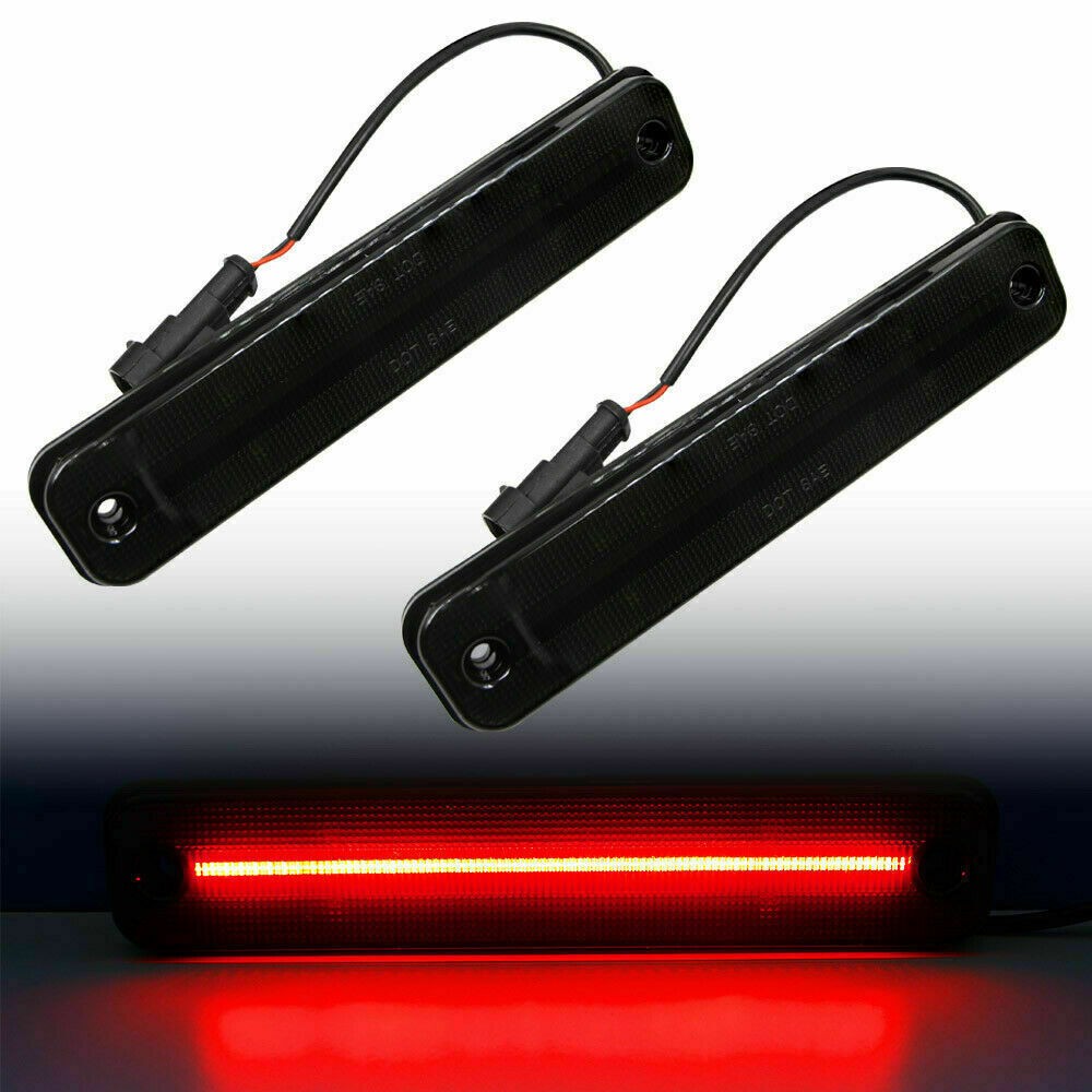 Rear Red LED Fender Side Marker Signal Lights Lamps Smoked