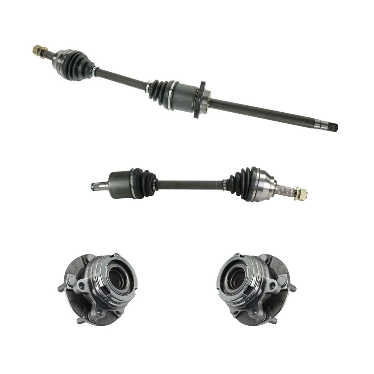 Front CV Axle Shafts & Wheel Hub Bearing Assemblies Set Of 4 For Quest