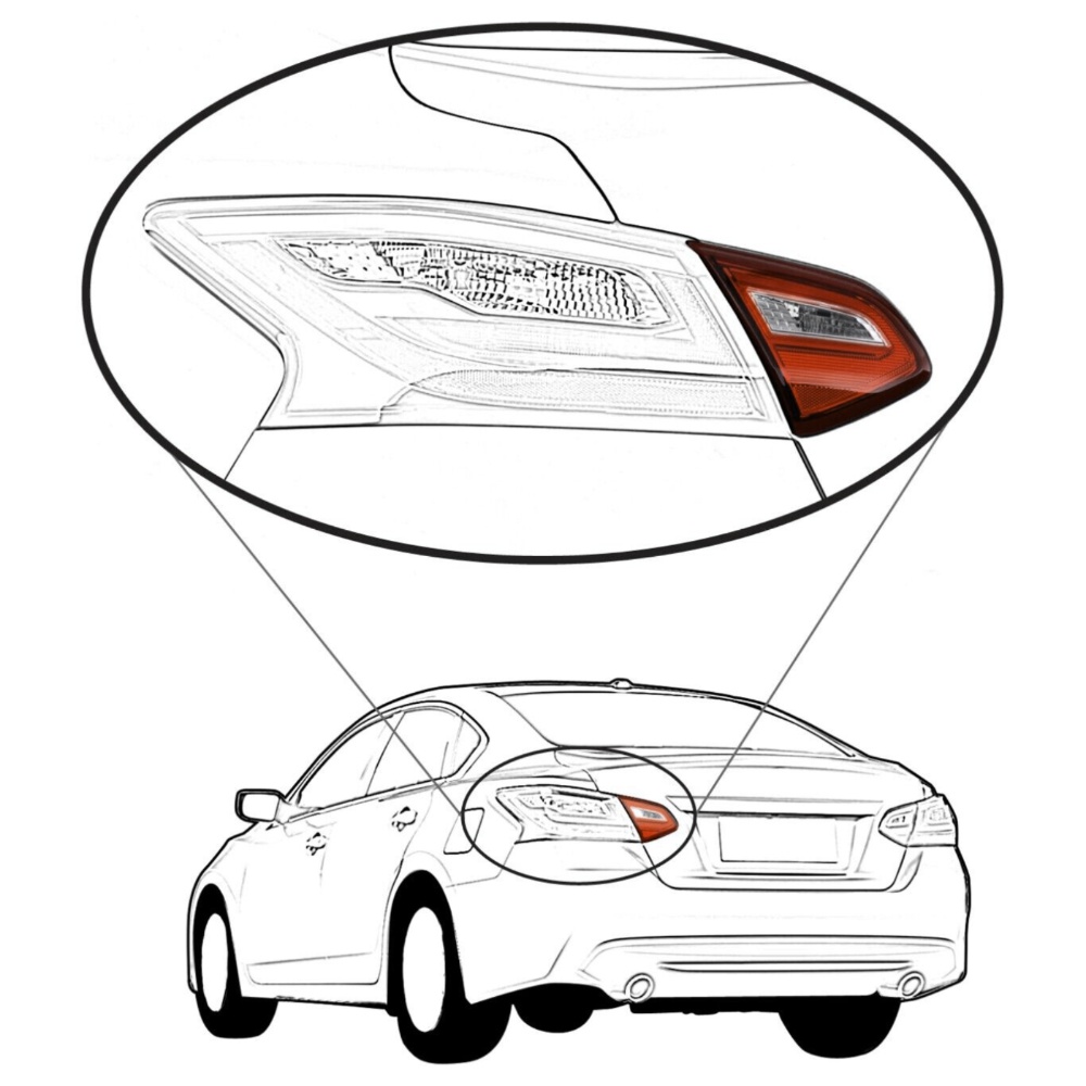 Tail Light For 2017-2018 Nissan Altima SR Sedan Driver Side Inner