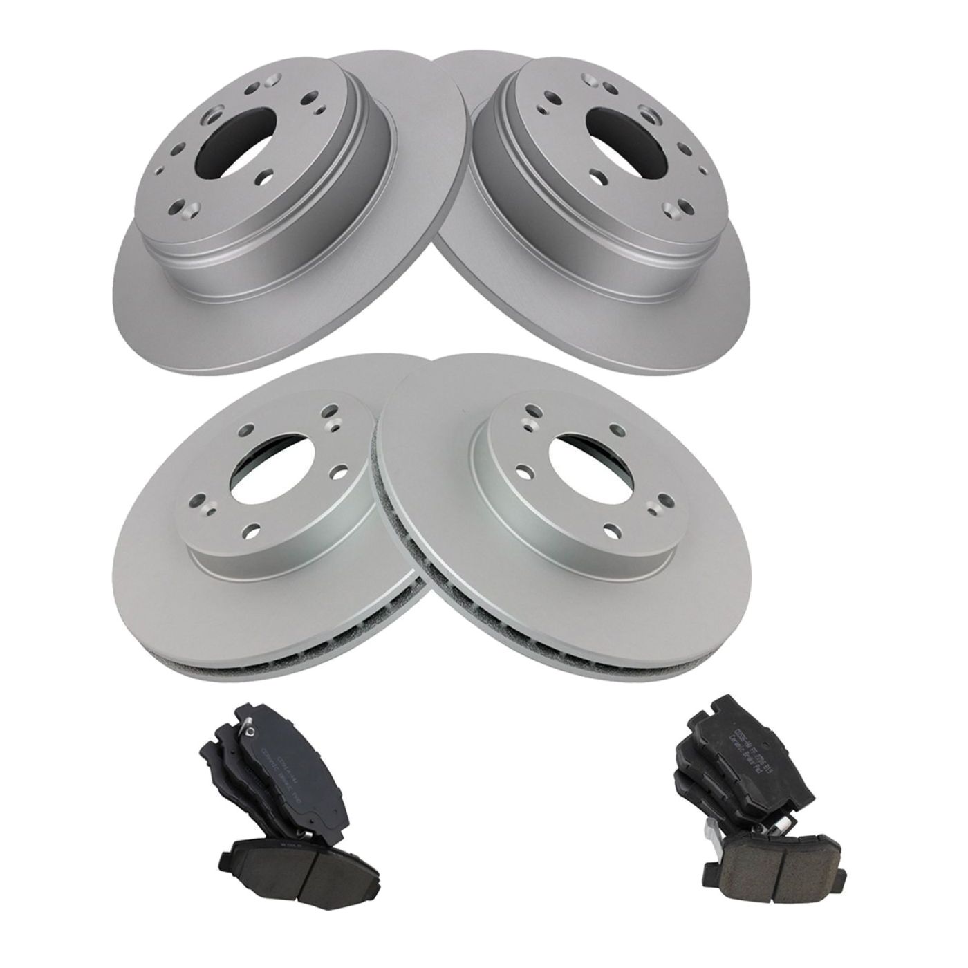 For 03-11 Element EX Premium Ceramic Brake Pad & Coated Rotor Set Front & Rear
