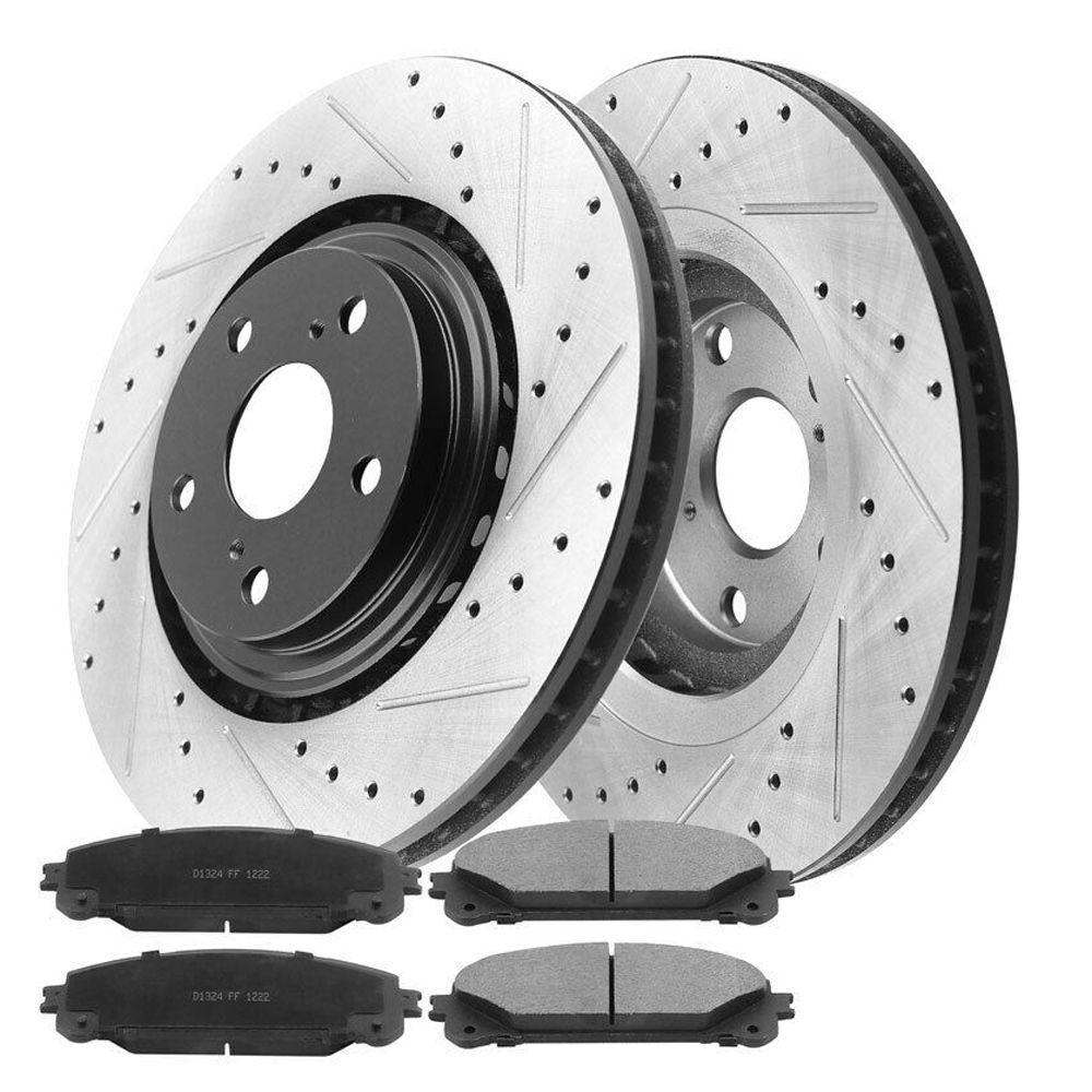 Front & Rear Brake Rotors + Pads For 2014 - 2019 Toyota Sienna Highlander 3.5L