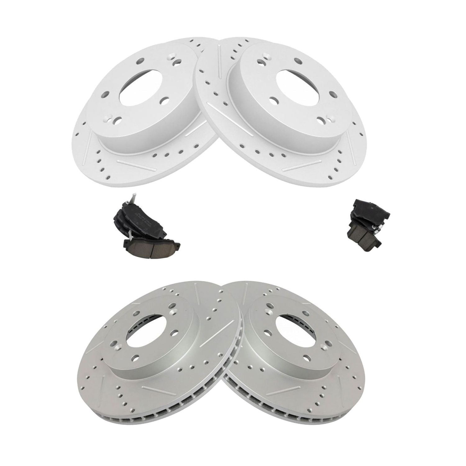 For 97-01 Prelude Brake Performance Rotor & Posi Ceramic Pad Front Rear Kit