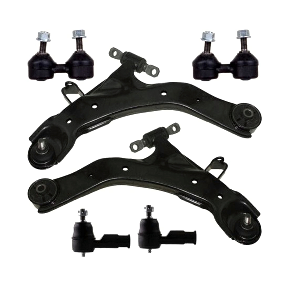 New 6pc Front Lower Control Arm Tie Rod Sway Bar For 2001-2006 Hyundai Elantra