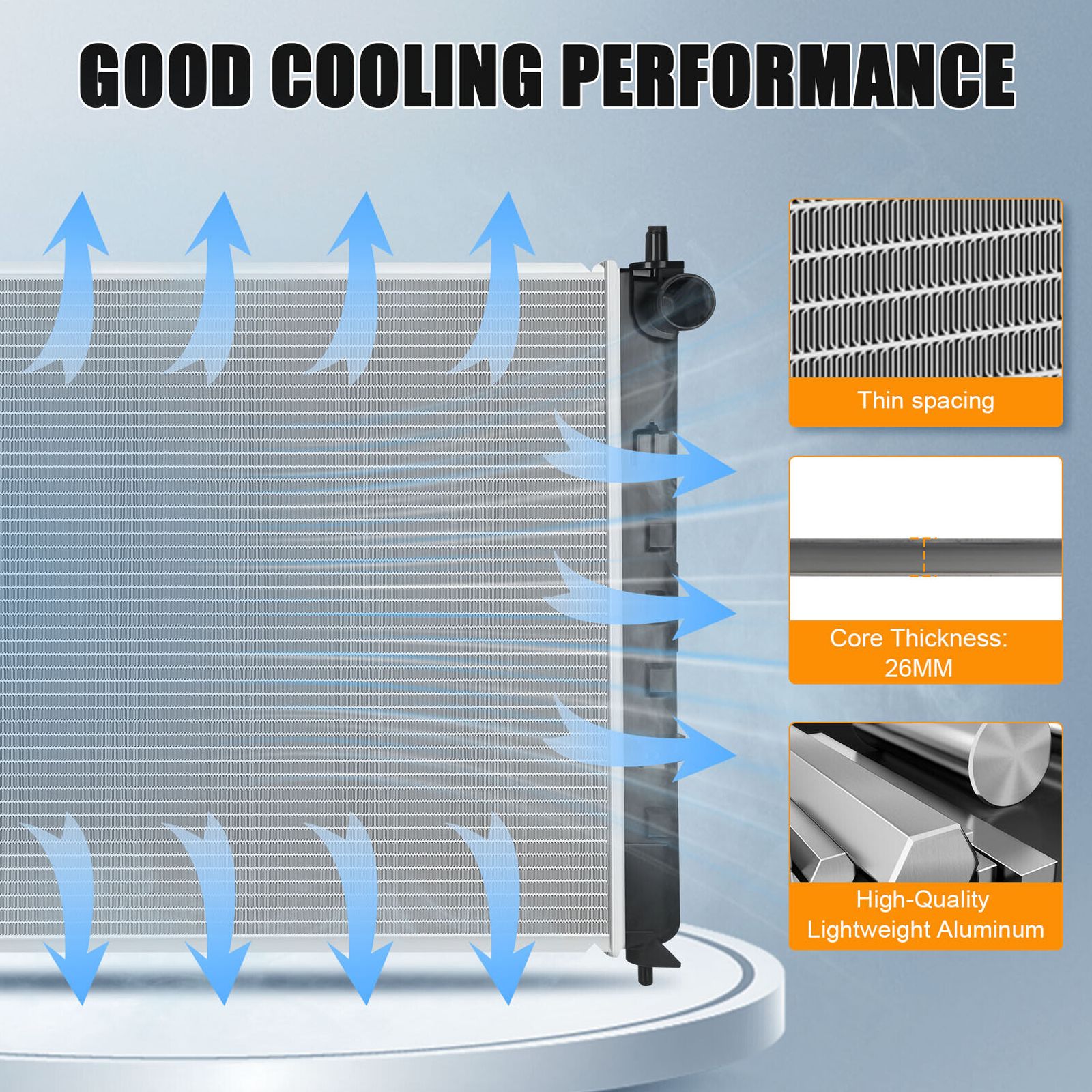 Aluminum Radiator For MPV A86490-10169232 4-Door 3-Door 3.0L CU2768 MA3010197