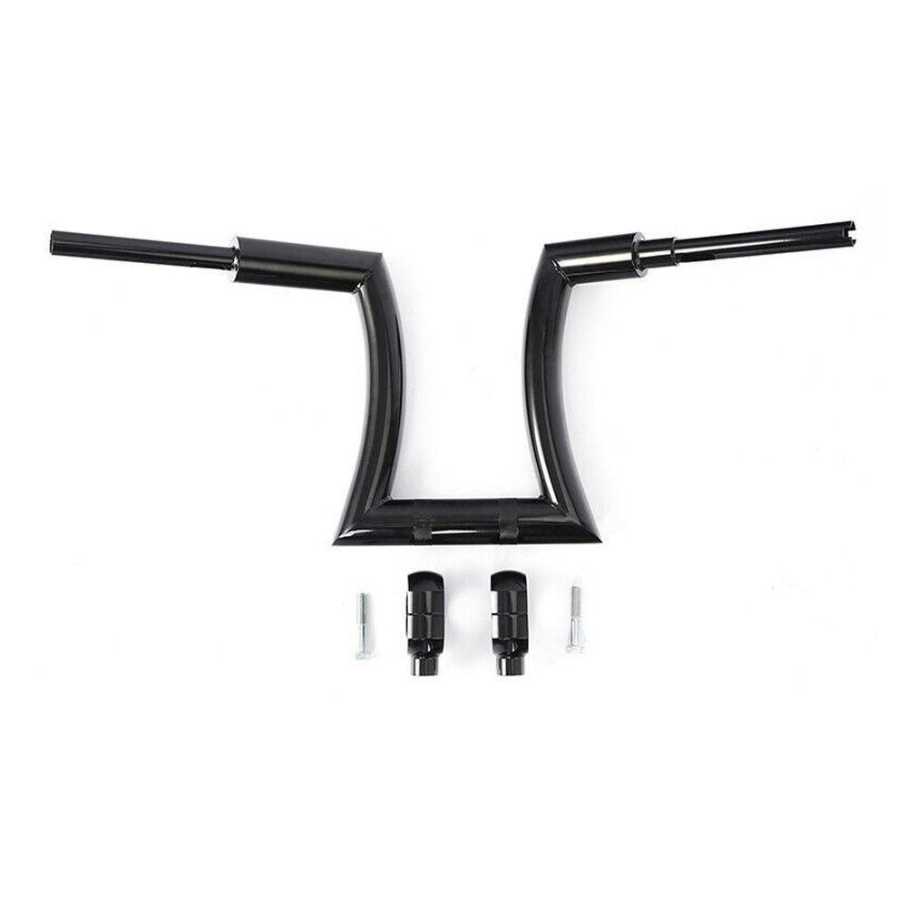 Black 16" Rise 2" Ape Hanger Handlebar & Risers For Harley-Davidson