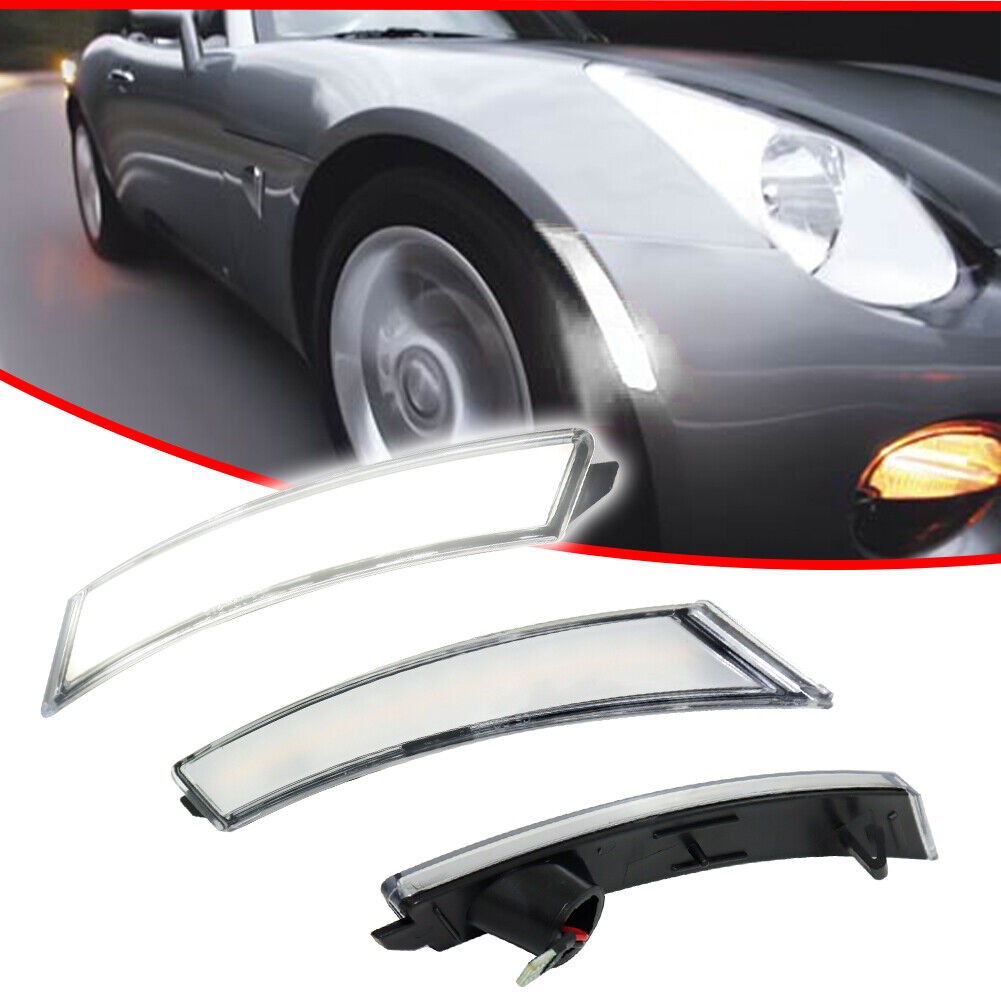 2x Clear Lens LED Front Sidemarker Lights & Sky