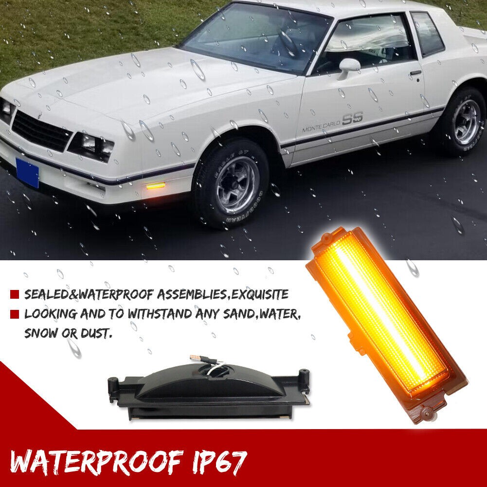 Smoke Full LED Amber Front Side Marker Lights